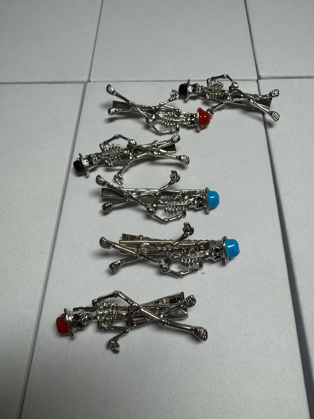 Skeleton with Top Hat Hair clip Barrette