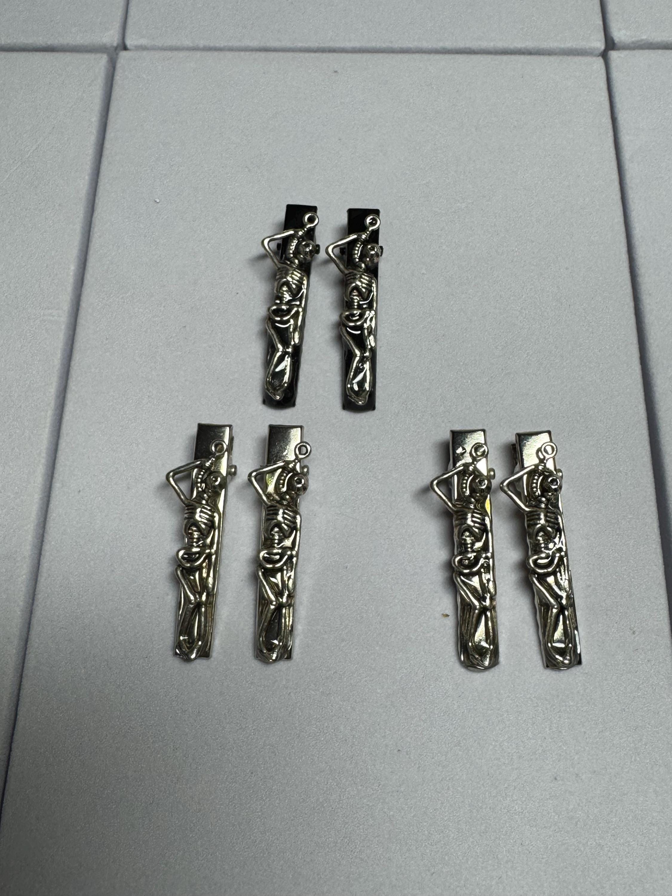 Skeleton with Top Hat Hair clip Barrette