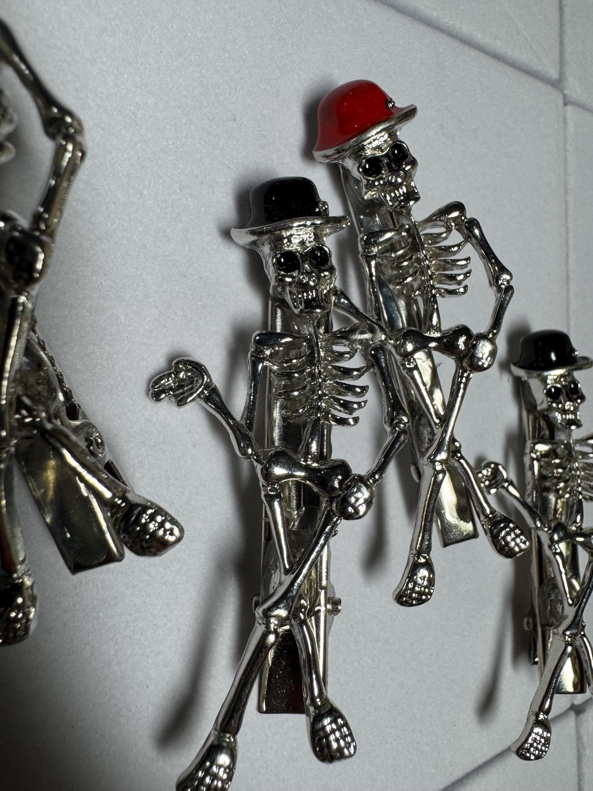 Skeleton with Top Hat Hair clip Barrette