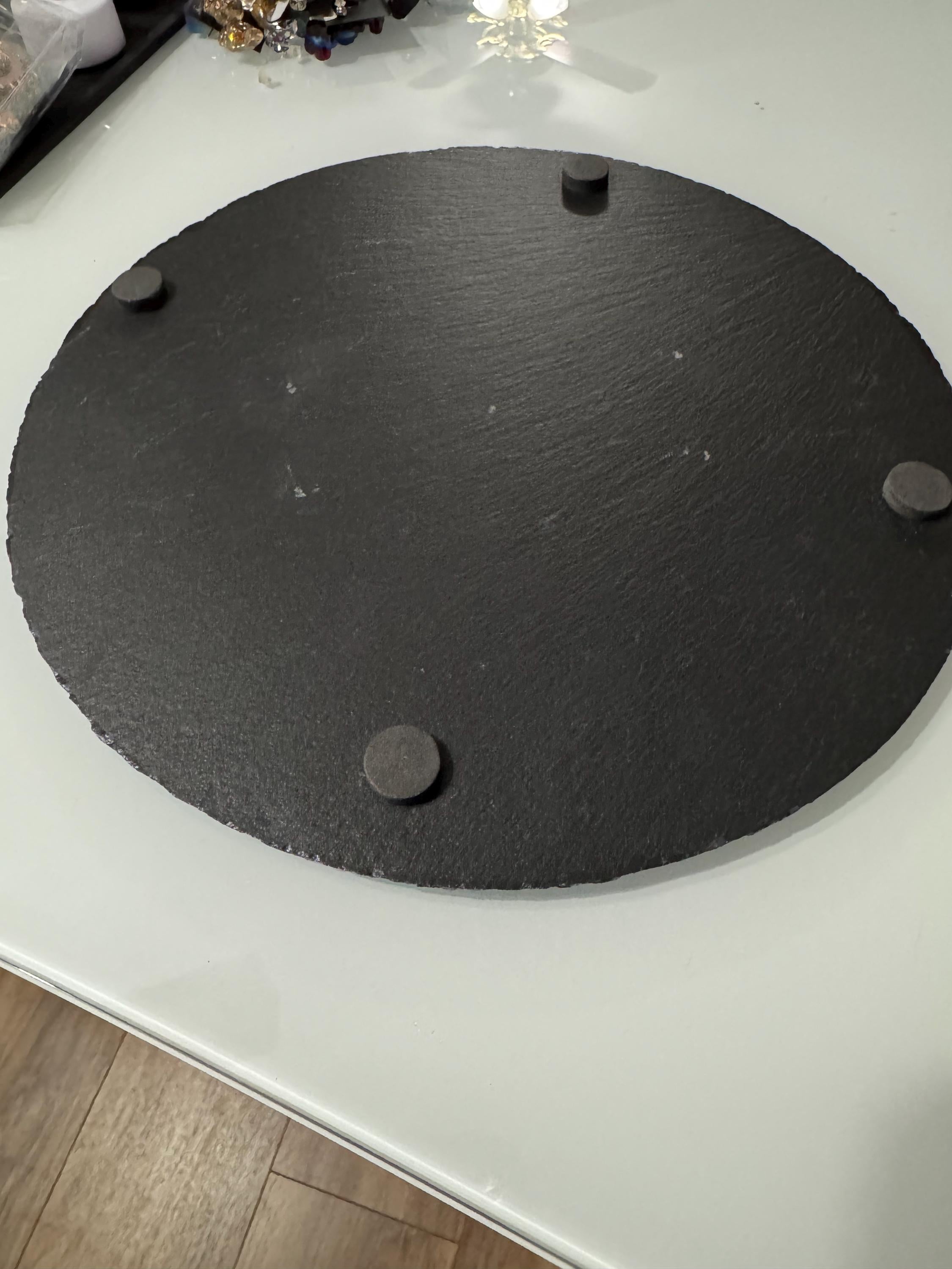 Round Slate Engraved Trivets Skulls, Cat, Pheonix