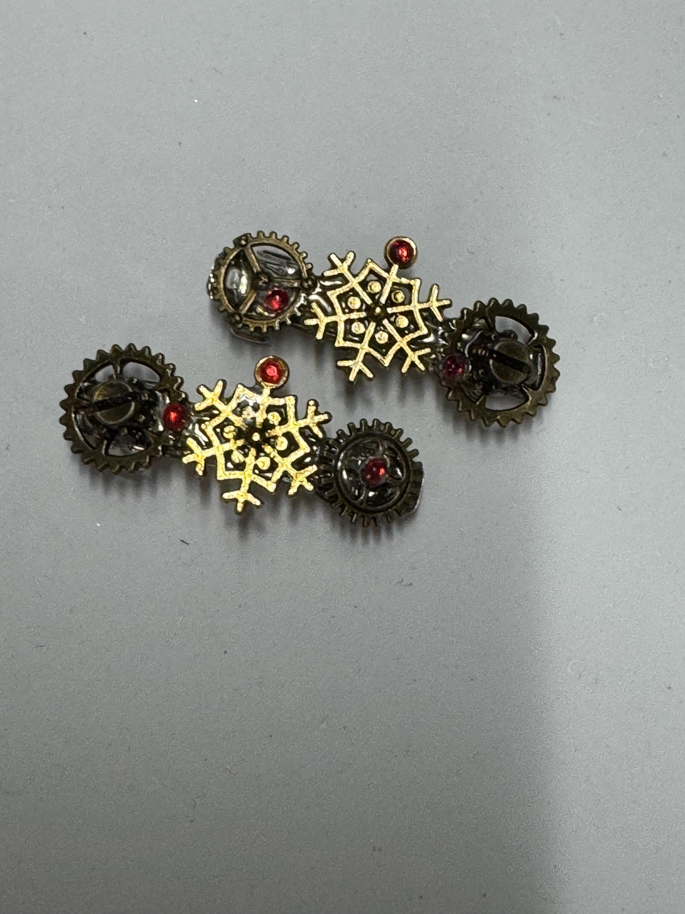 Snowflake Steampunk Metal Barrette sets