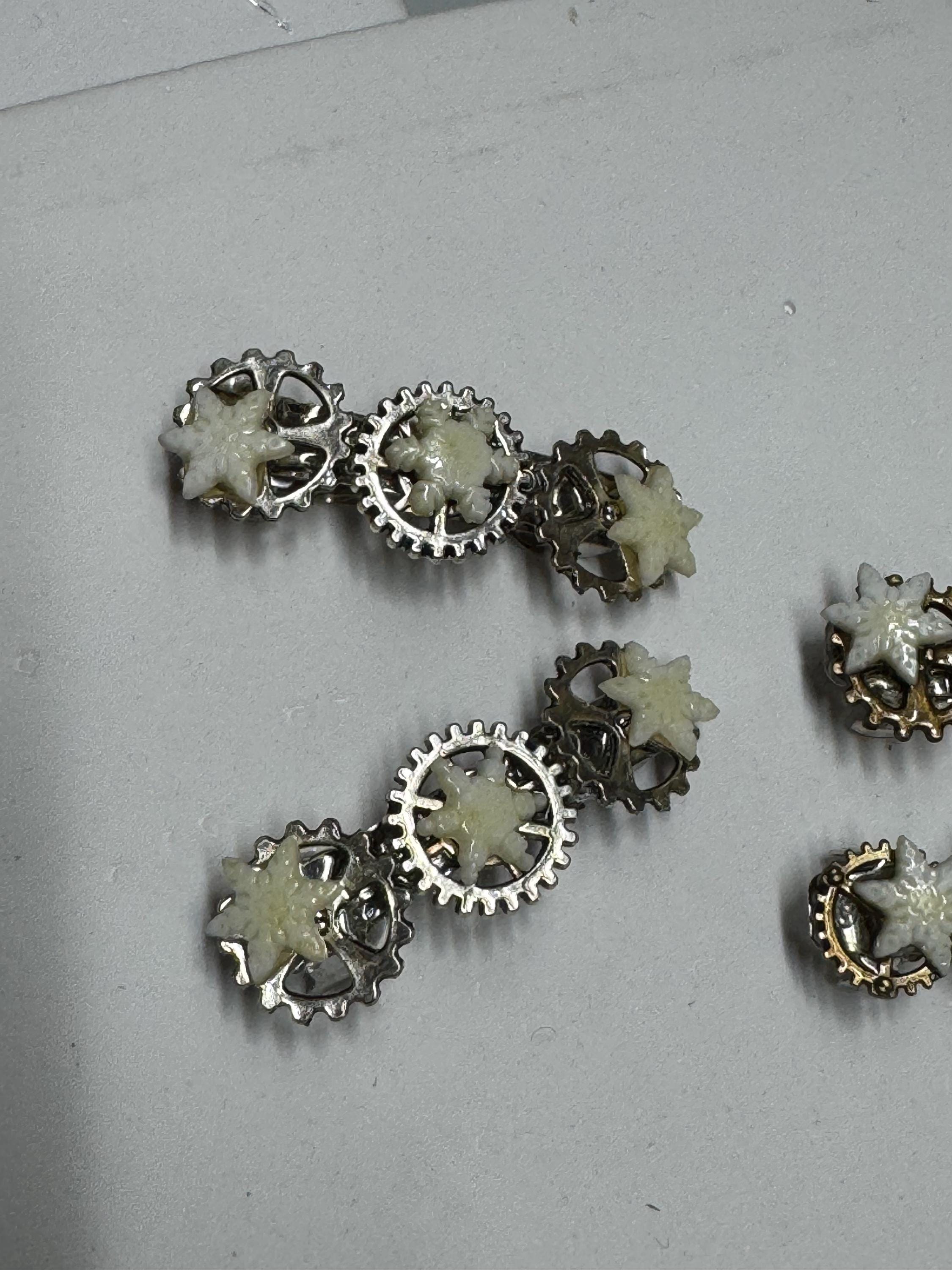 Snowflake Steampunk Metal Barrette sets