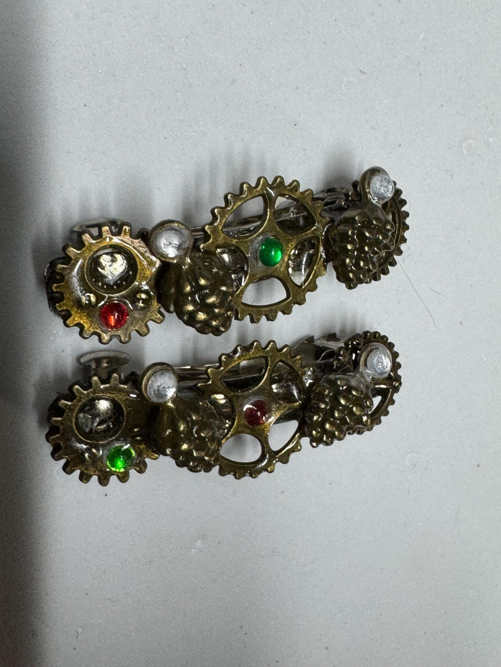 Pinecone Metal Steampunk hair Barrette sets