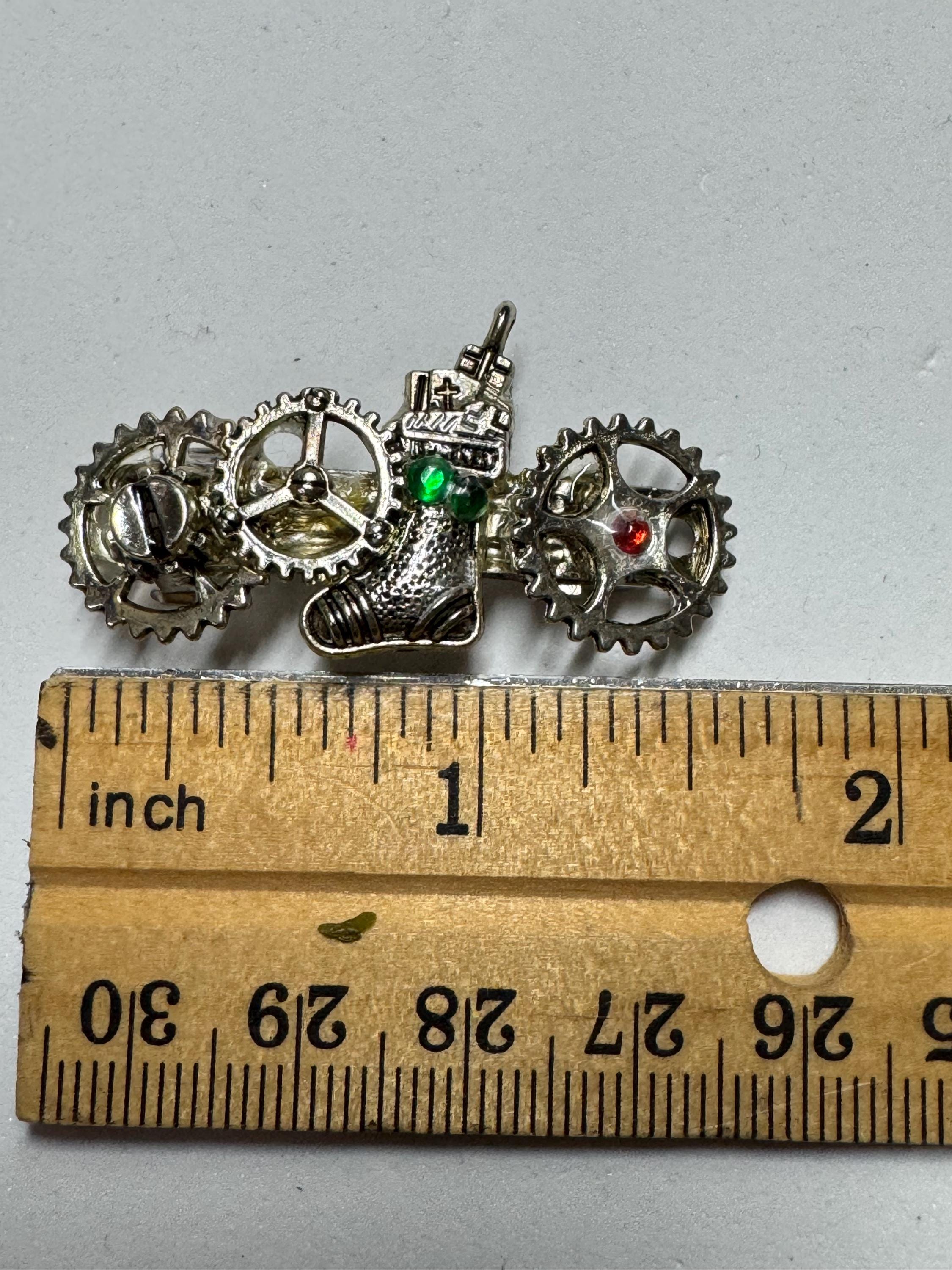 Christmas Stocking Steampunk Metal Barrette Sets