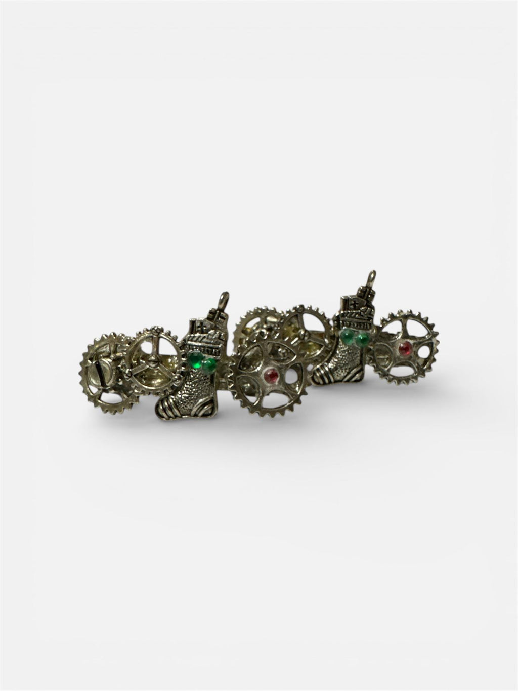 Christmas Stocking Steampunk Metal Barrette Sets