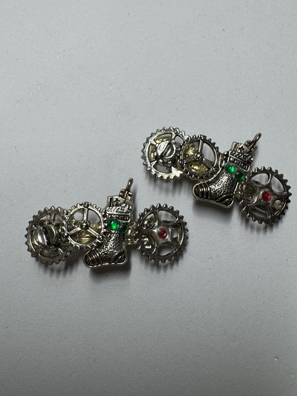 Christmas Stocking Steampunk Metal Barrette Sets