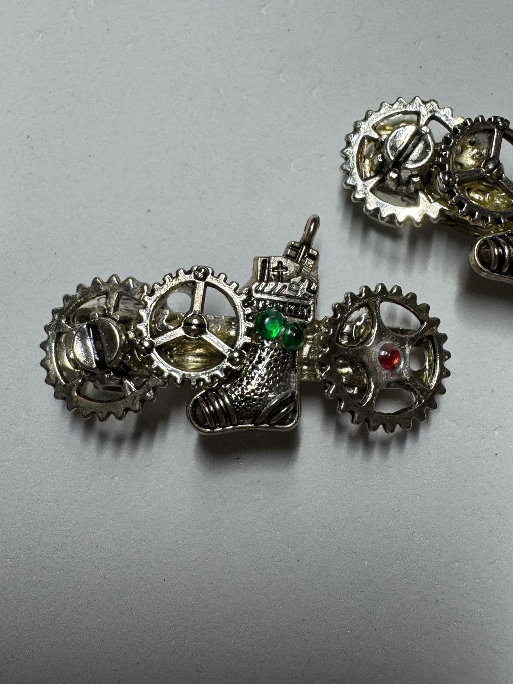 Christmas Stocking Steampunk Metal Barrette Sets