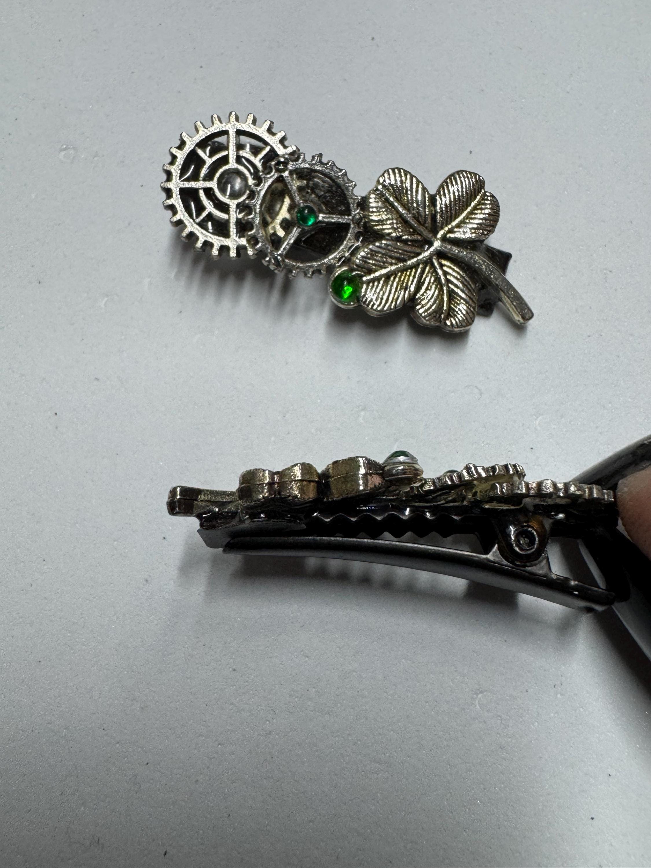 Tiny Metal Hair Clip Sets, Clover, Skulls and Snowflakes