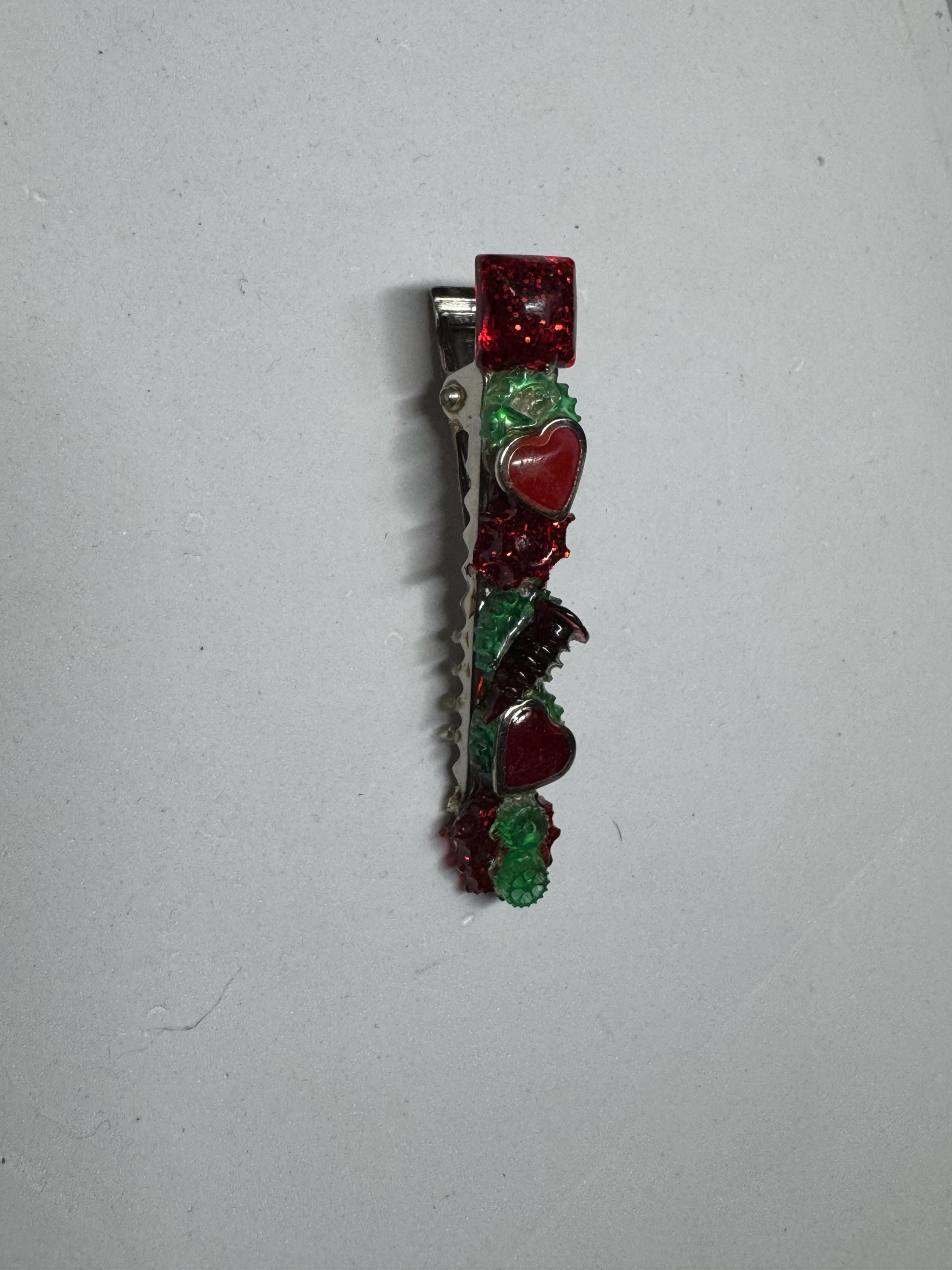 Flower and Resin Hair Clips