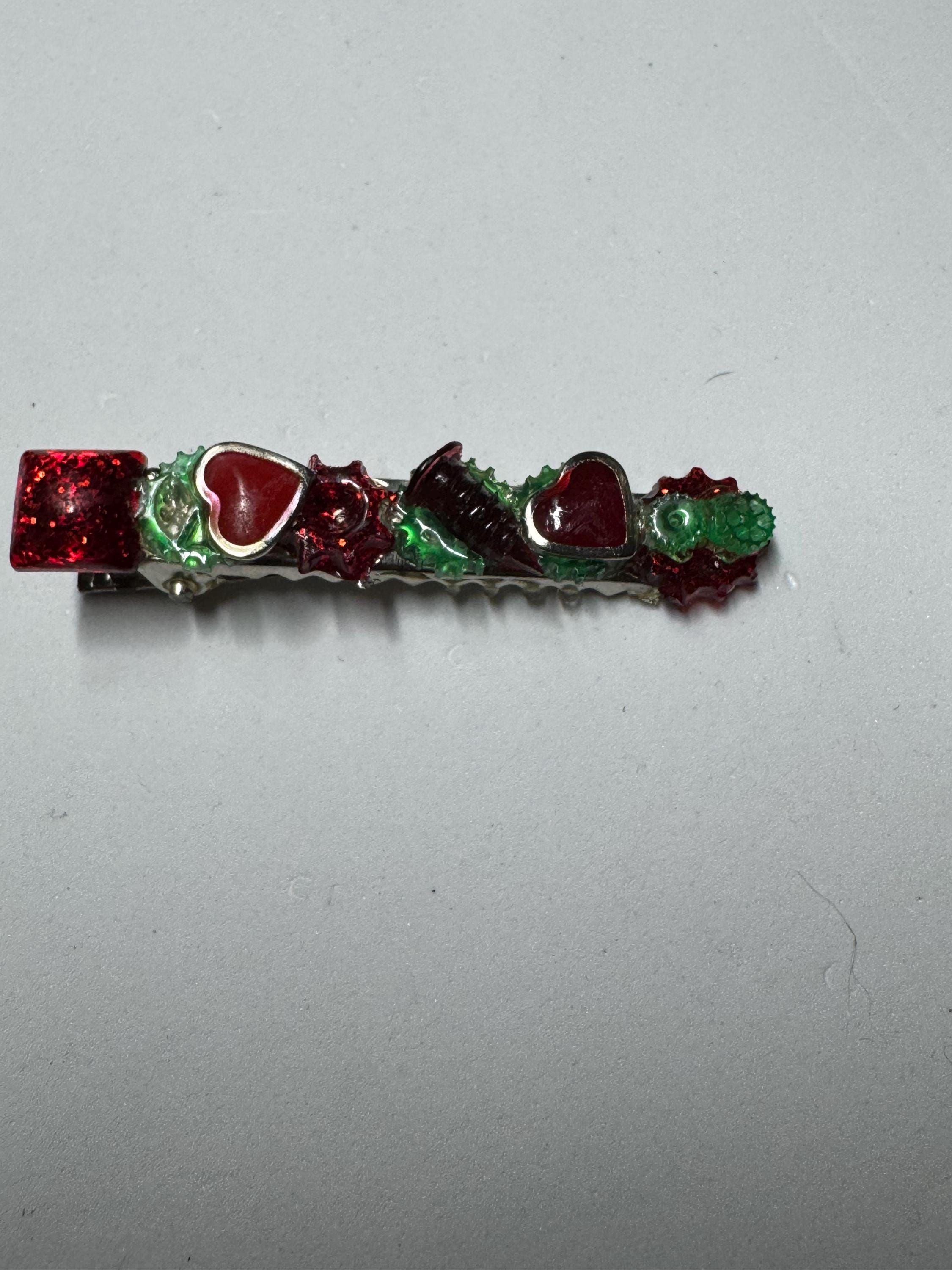 Flower and Resin Hair Clips