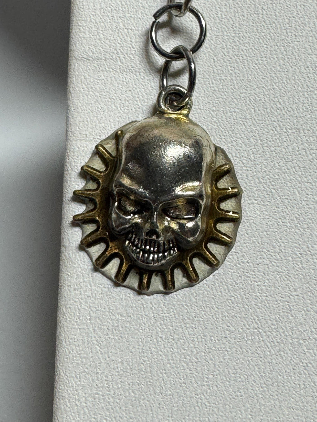 Metal Bat Earrings with Skeleton Key and Skull Earrings