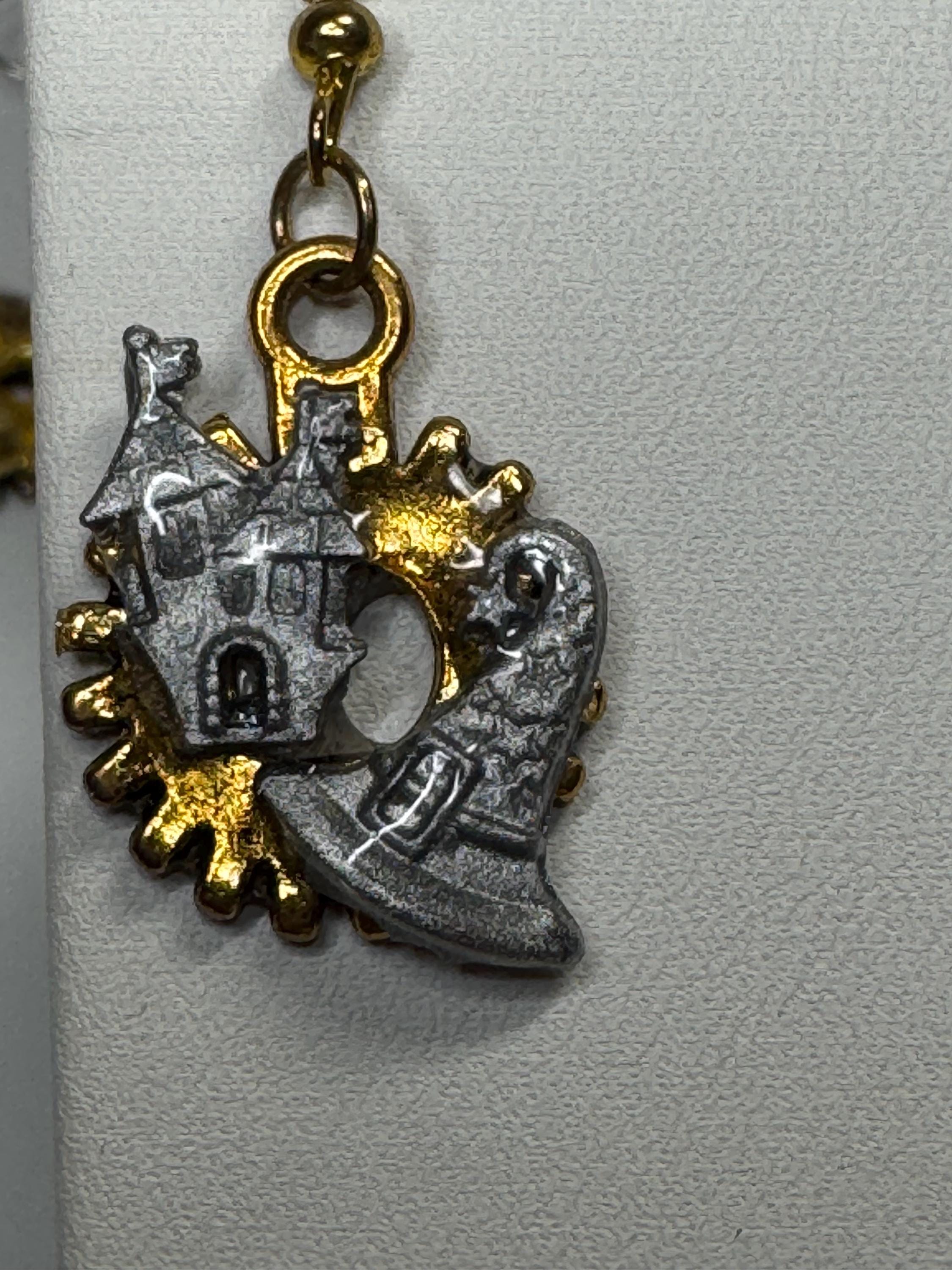 Halloween Steampunk Inspired Earrings Haunted House Jack-O-lantern