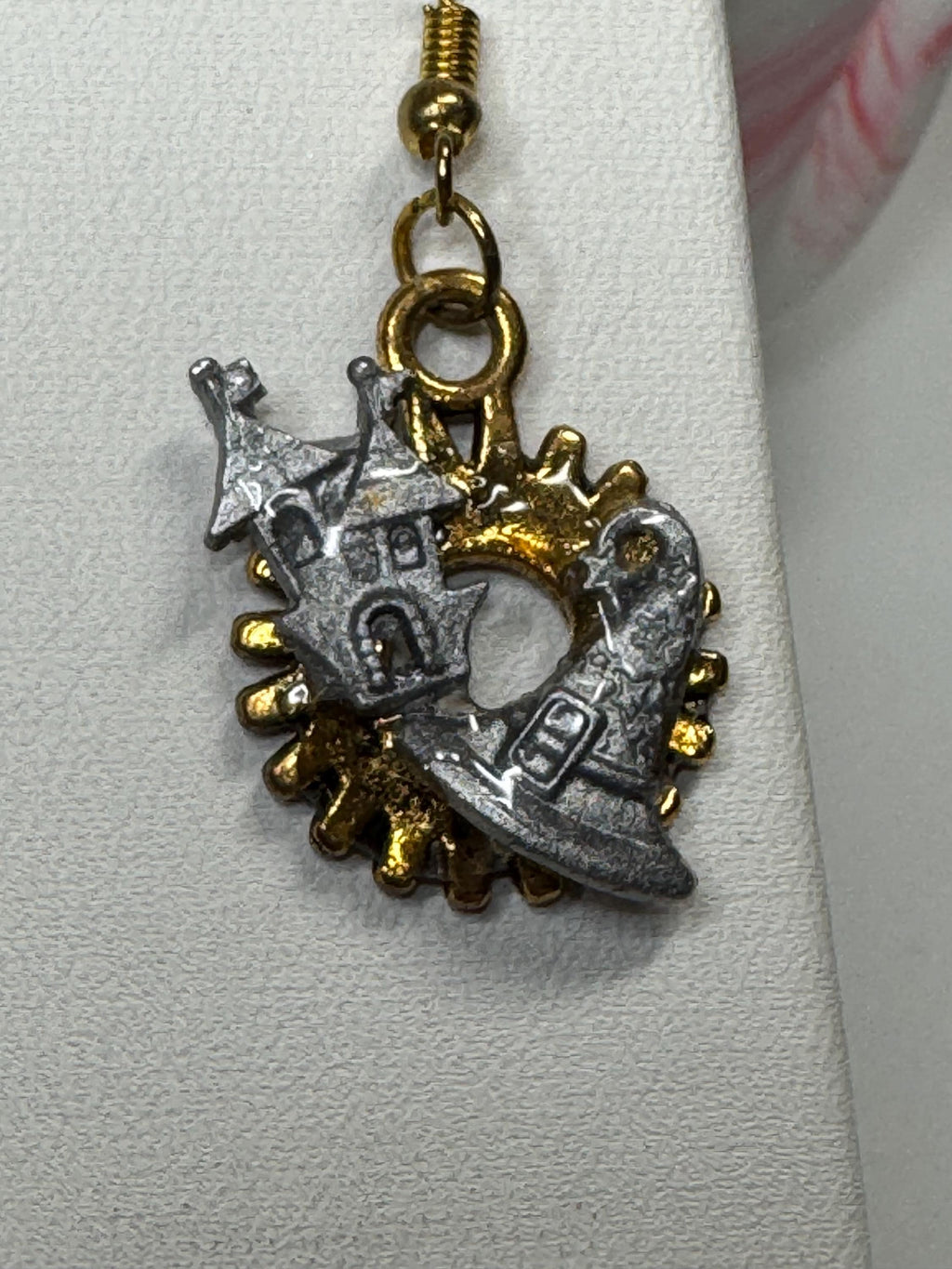 Halloween Steampunk Inspired Earrings Haunted House Jack-O-lantern