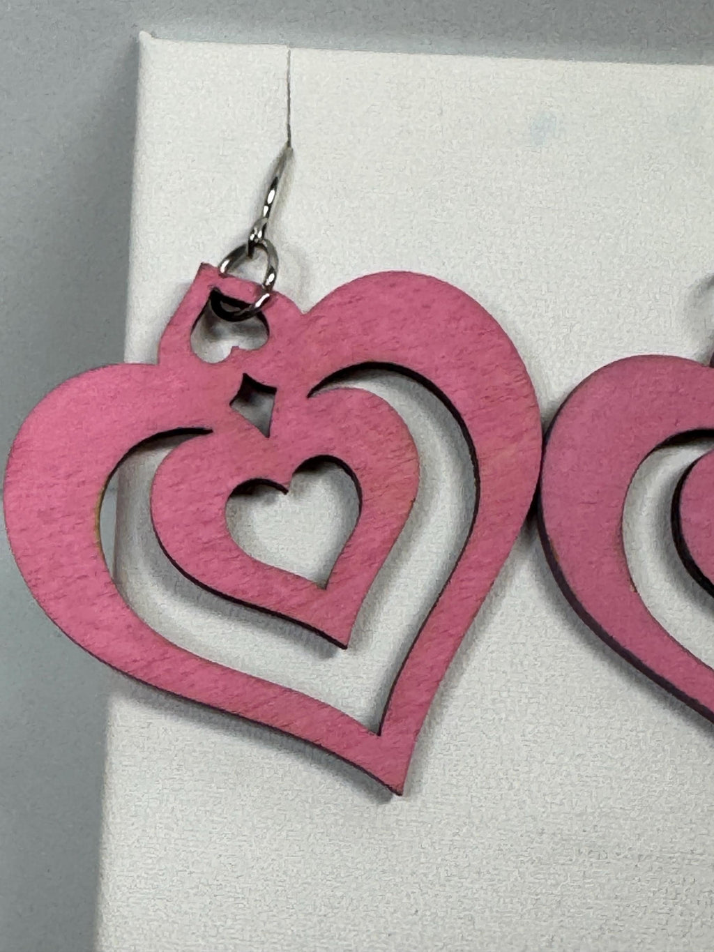 Wooden Heart Earrings
