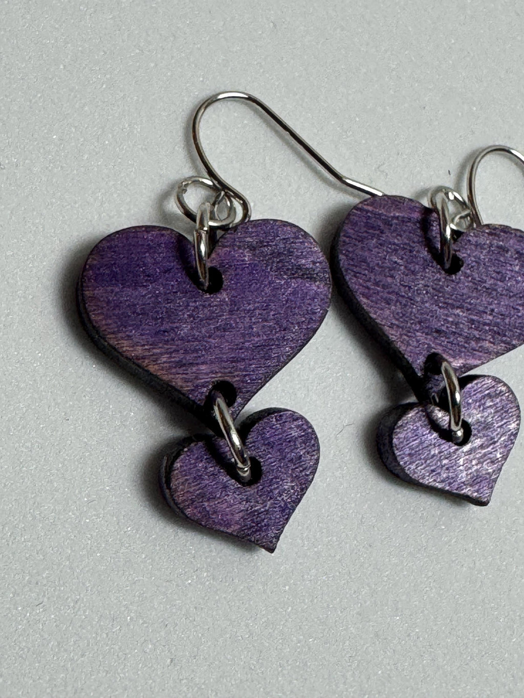 Wooden Heart Earrings