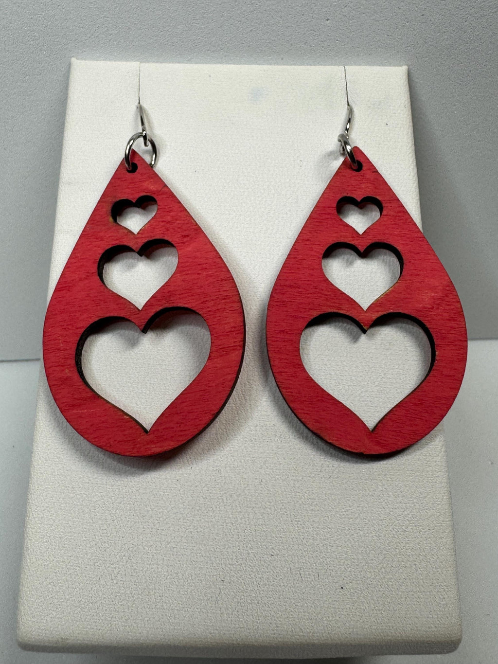 Wooden Heart Earrings