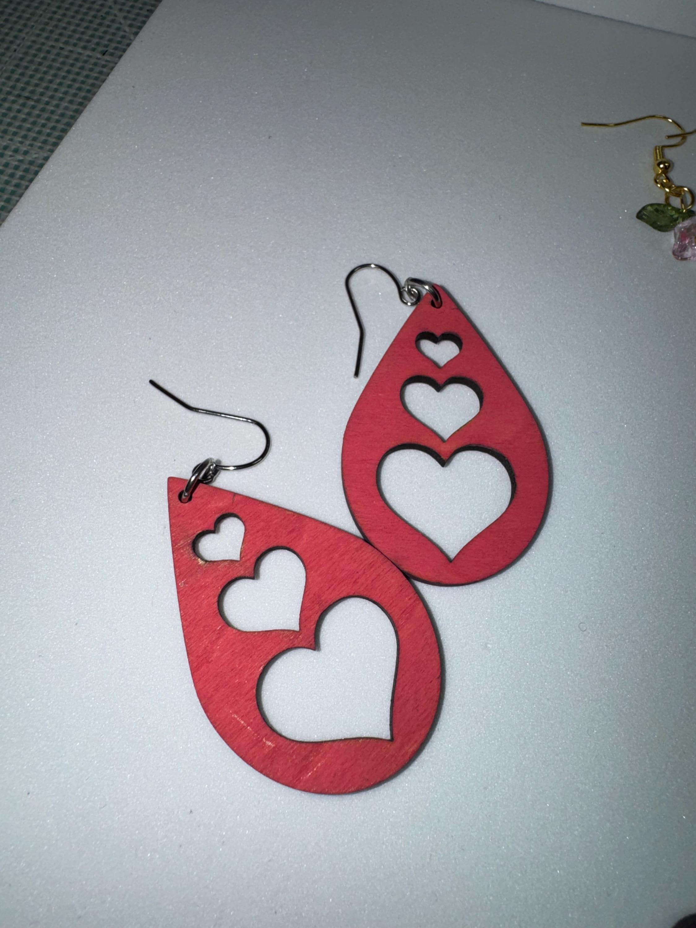Wooden Heart Earrings