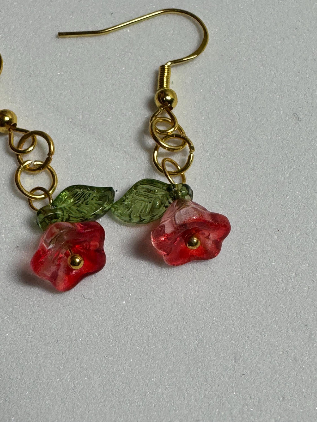 Beaded Flower Dangle Earrings