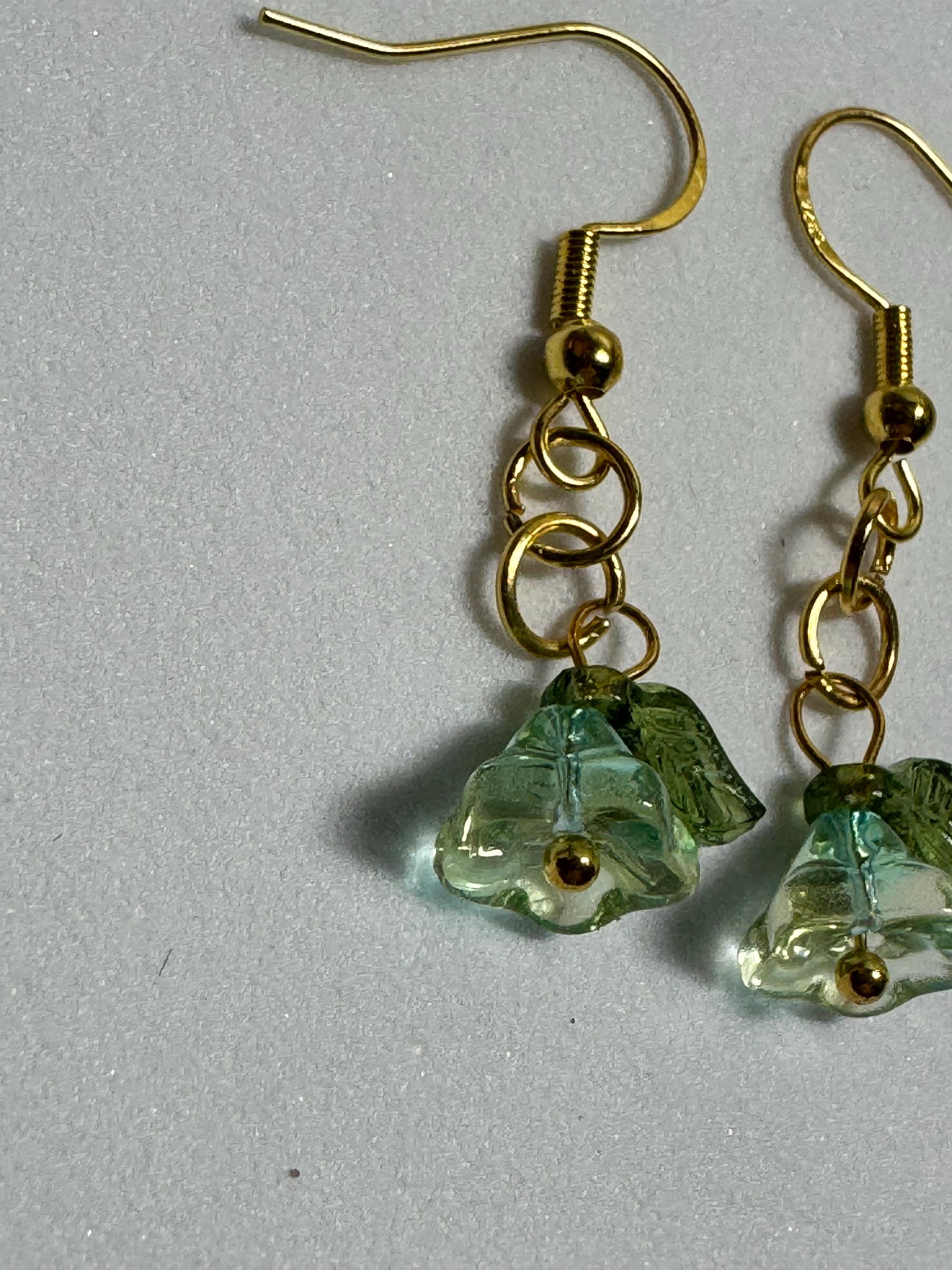Beaded Flower Dangle Earrings