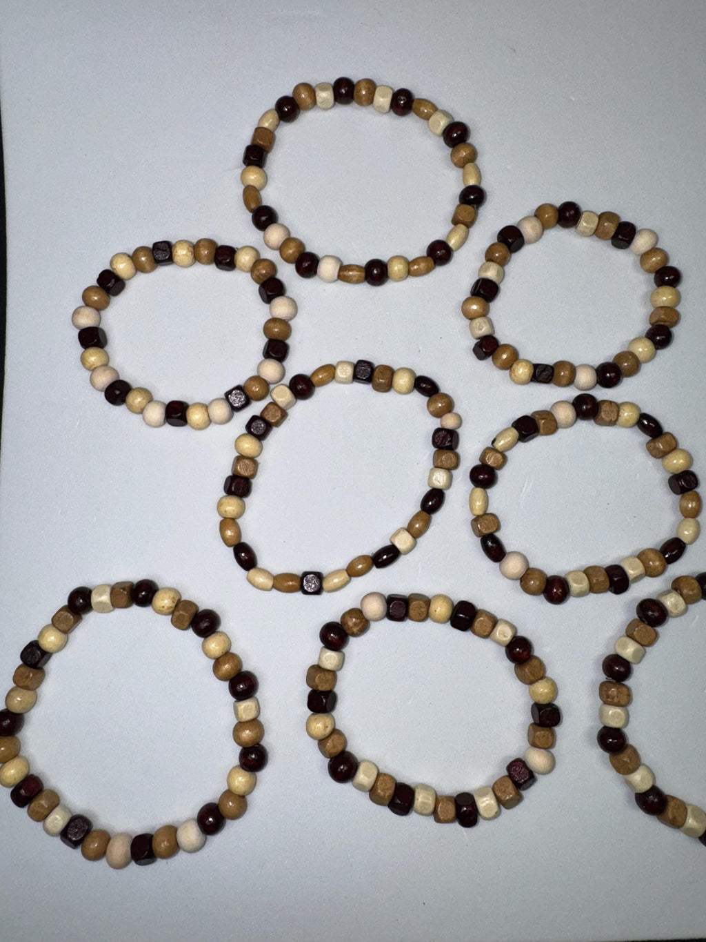 Wooden Beaded Bracelets Stretchy