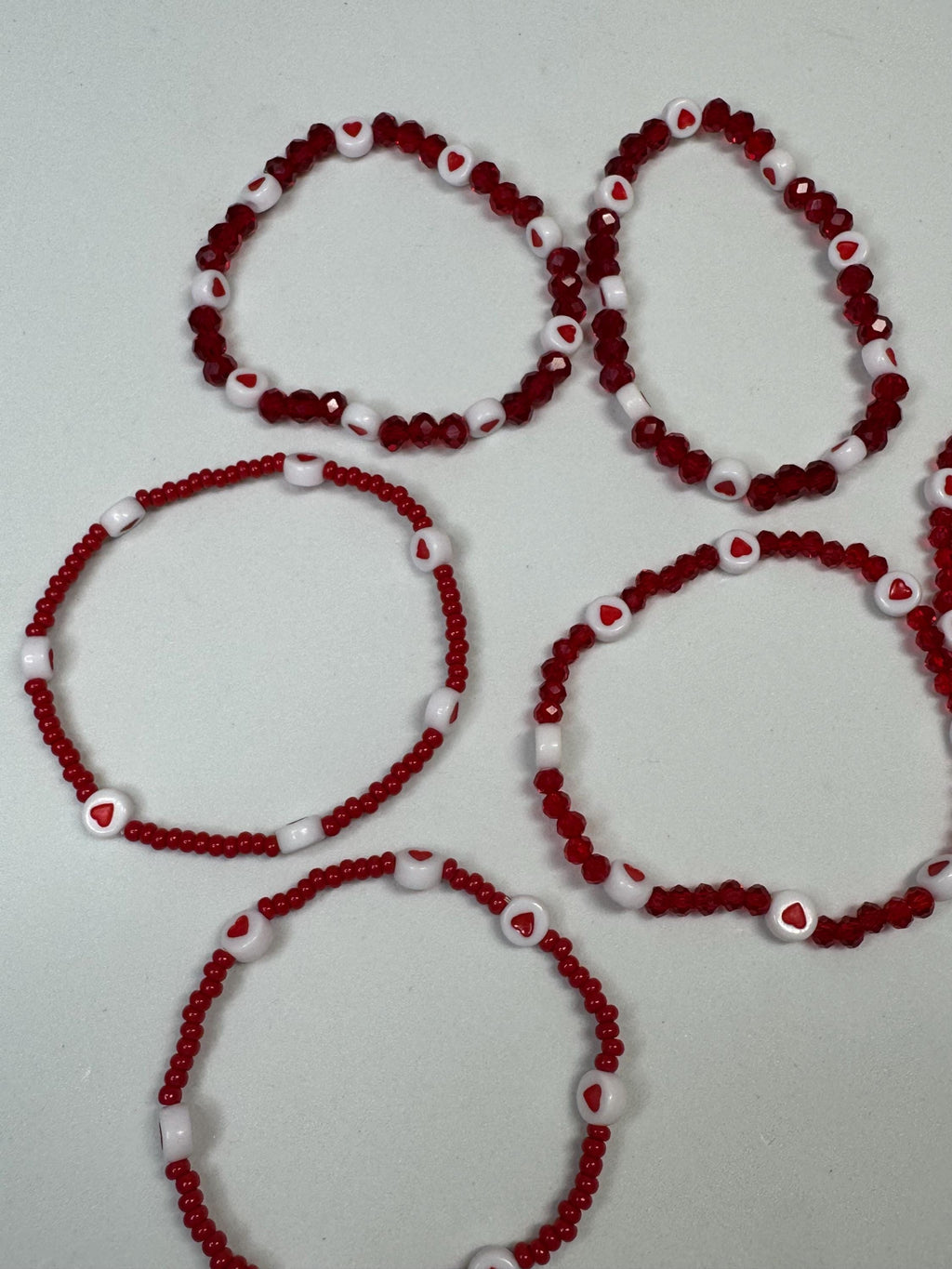 Heart Beaded Stretchy Bracelets