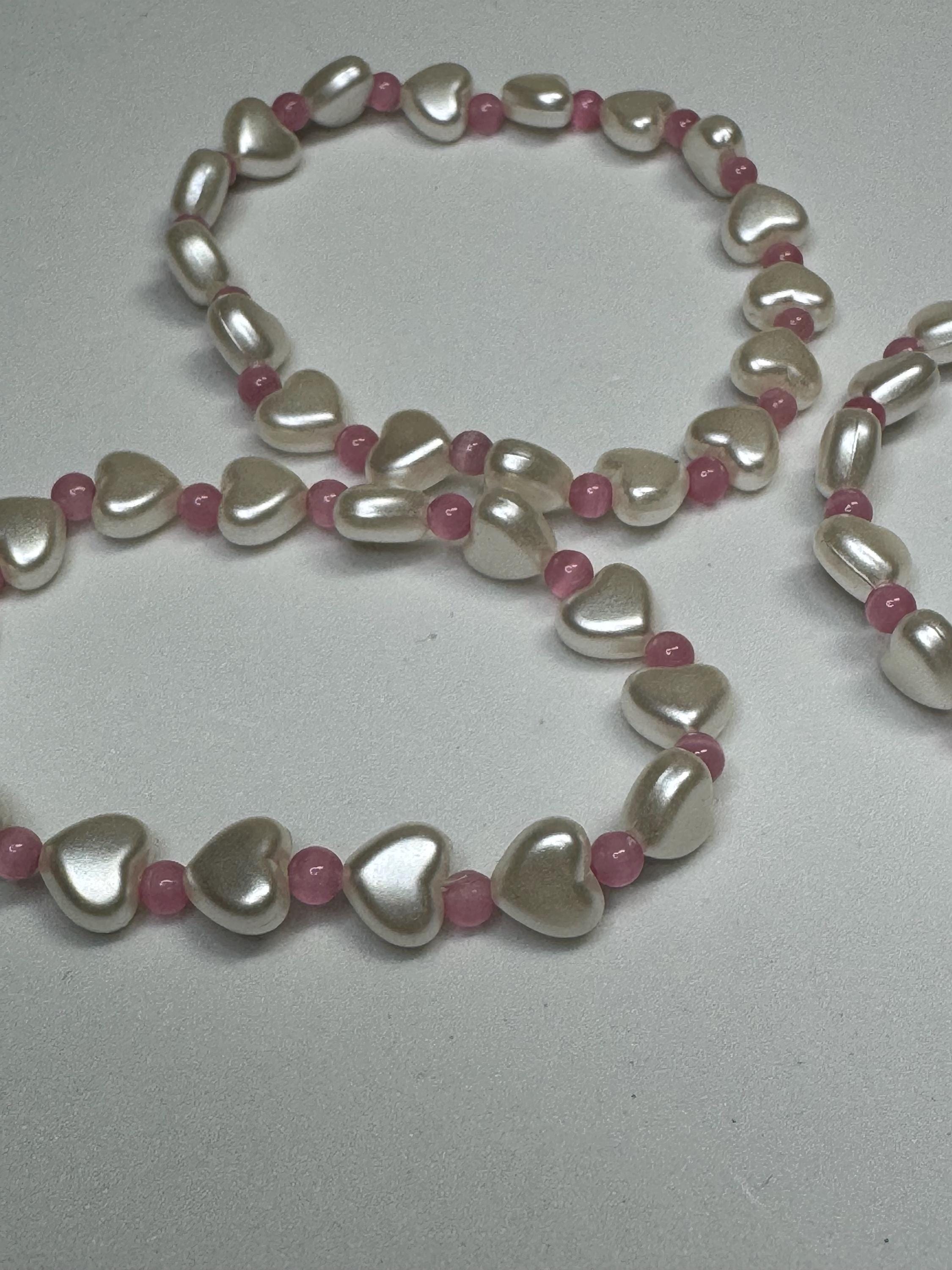 Heart Beaded Stretchy Bracelets