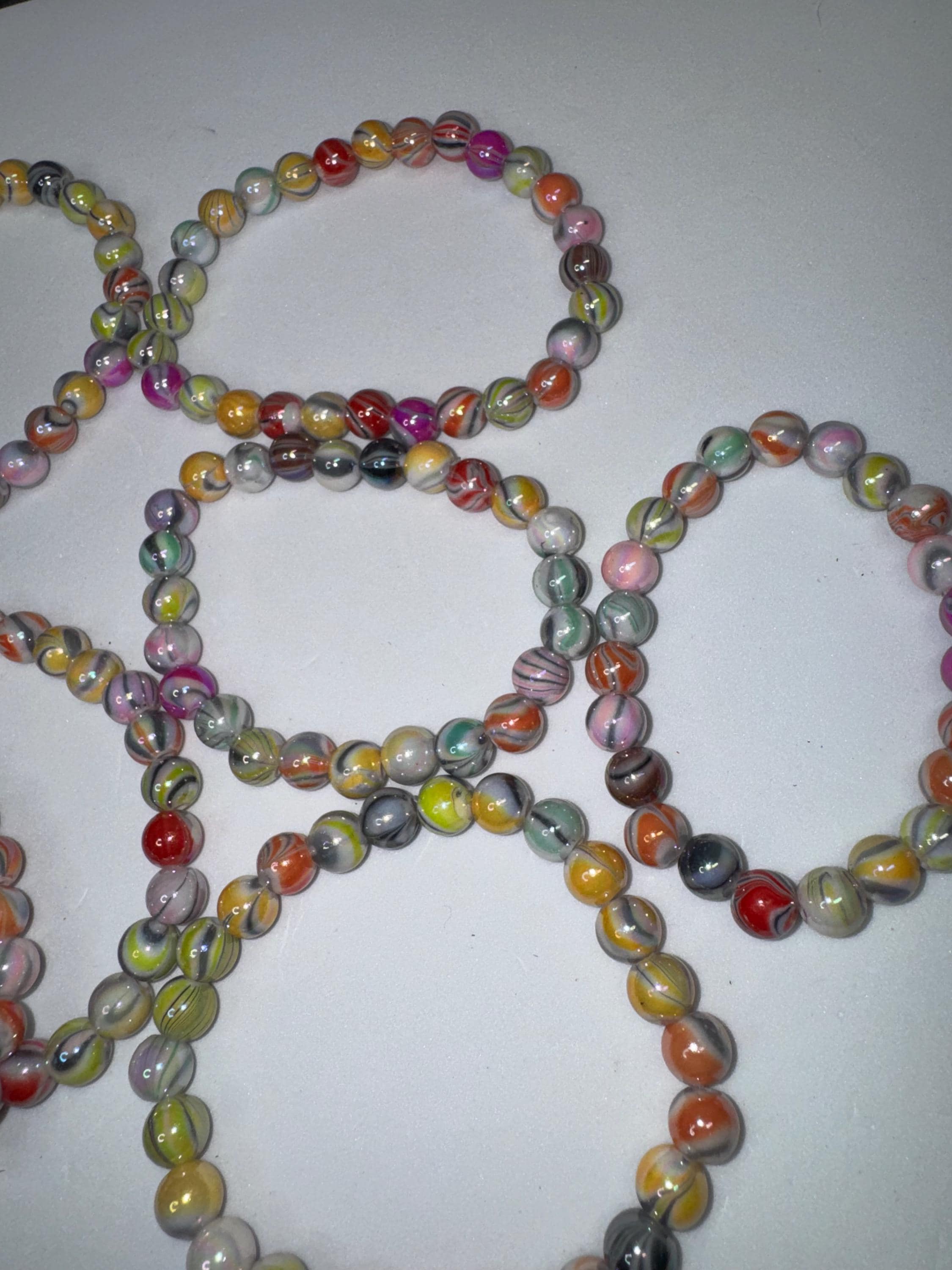Colorful Plastic Beaded Stretchy Bracelets