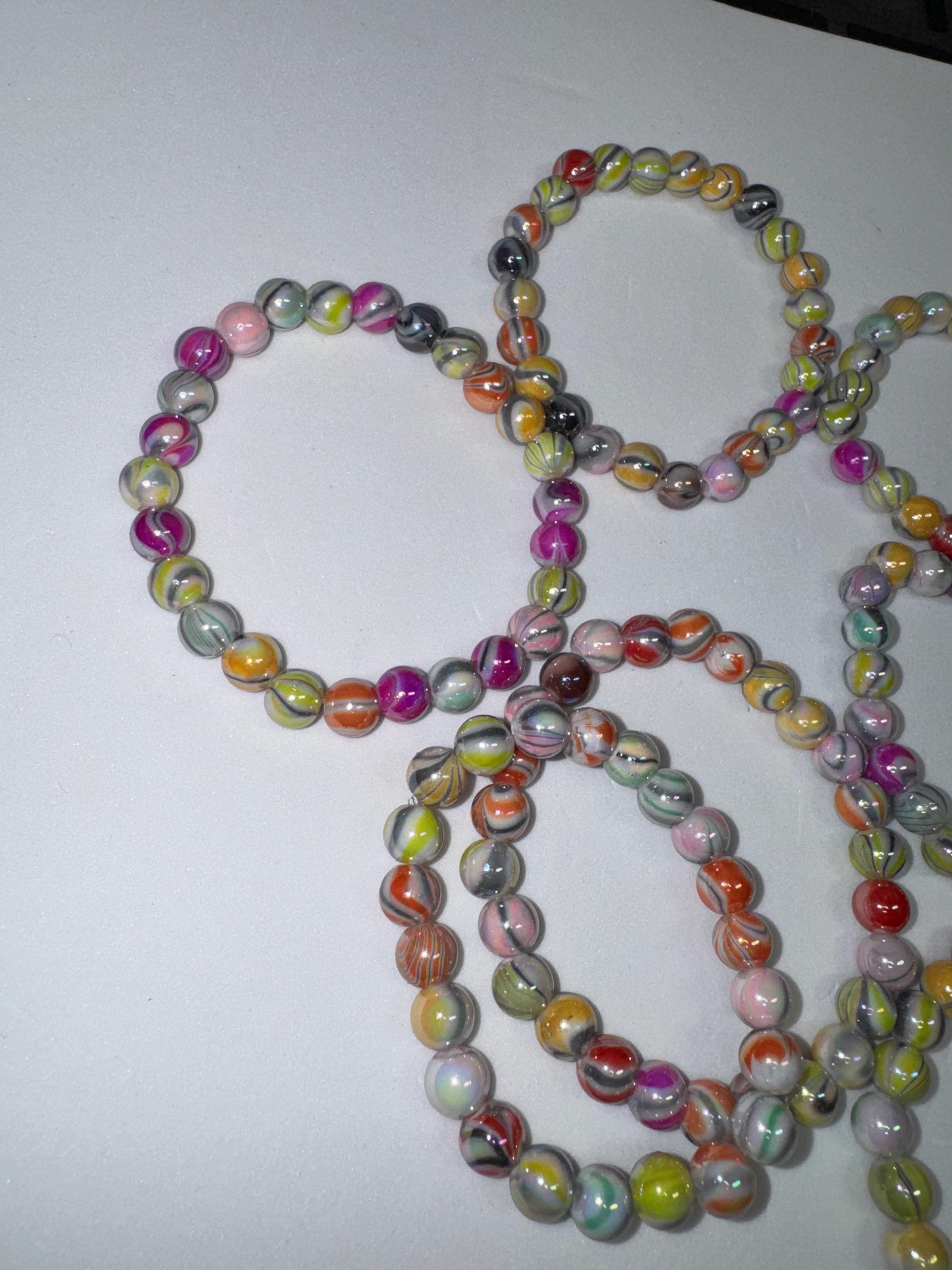 Colorful Plastic Beaded Stretchy Bracelets