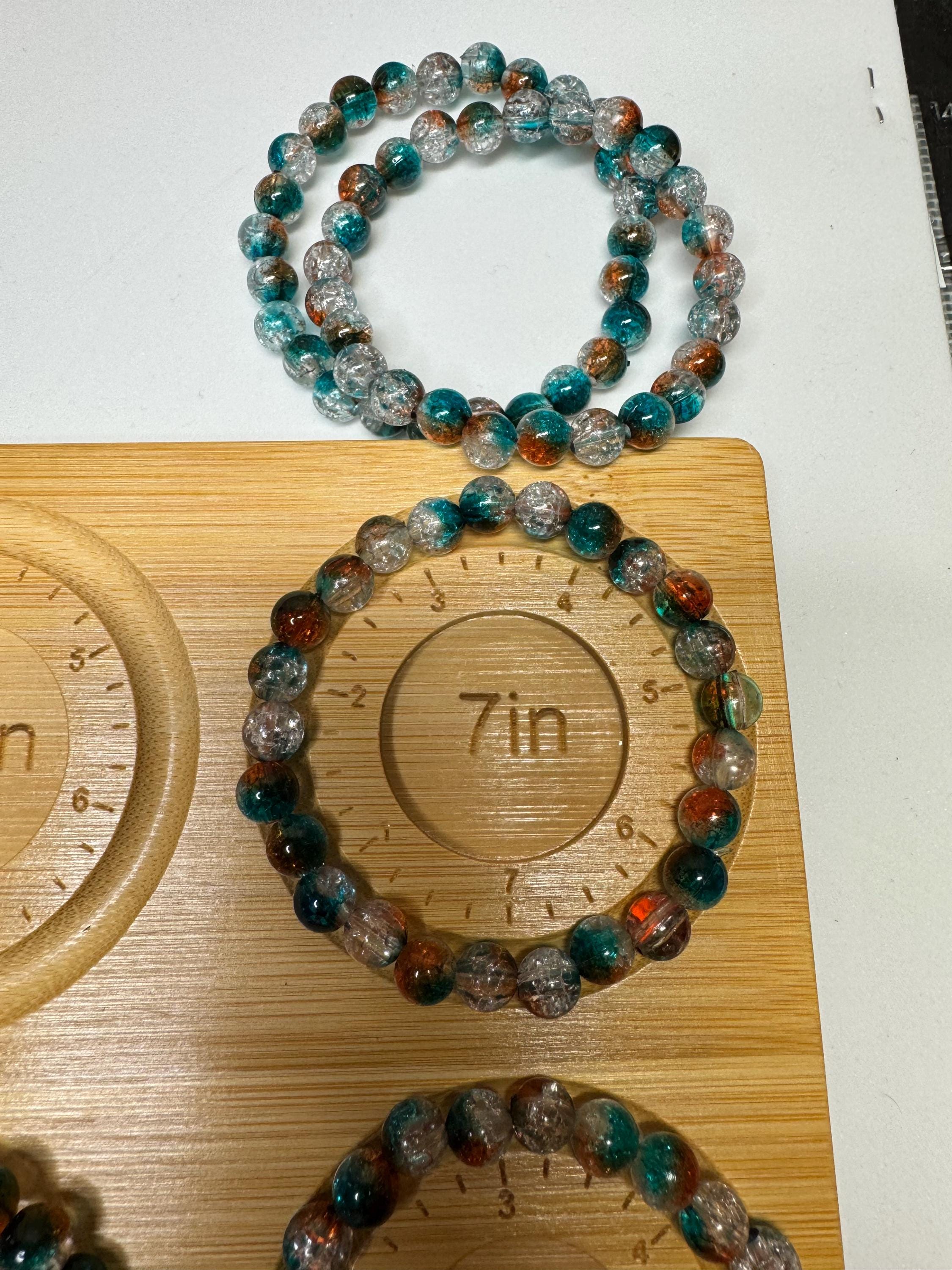 Ocean colored Glass Beaded Stretchy Bracelets