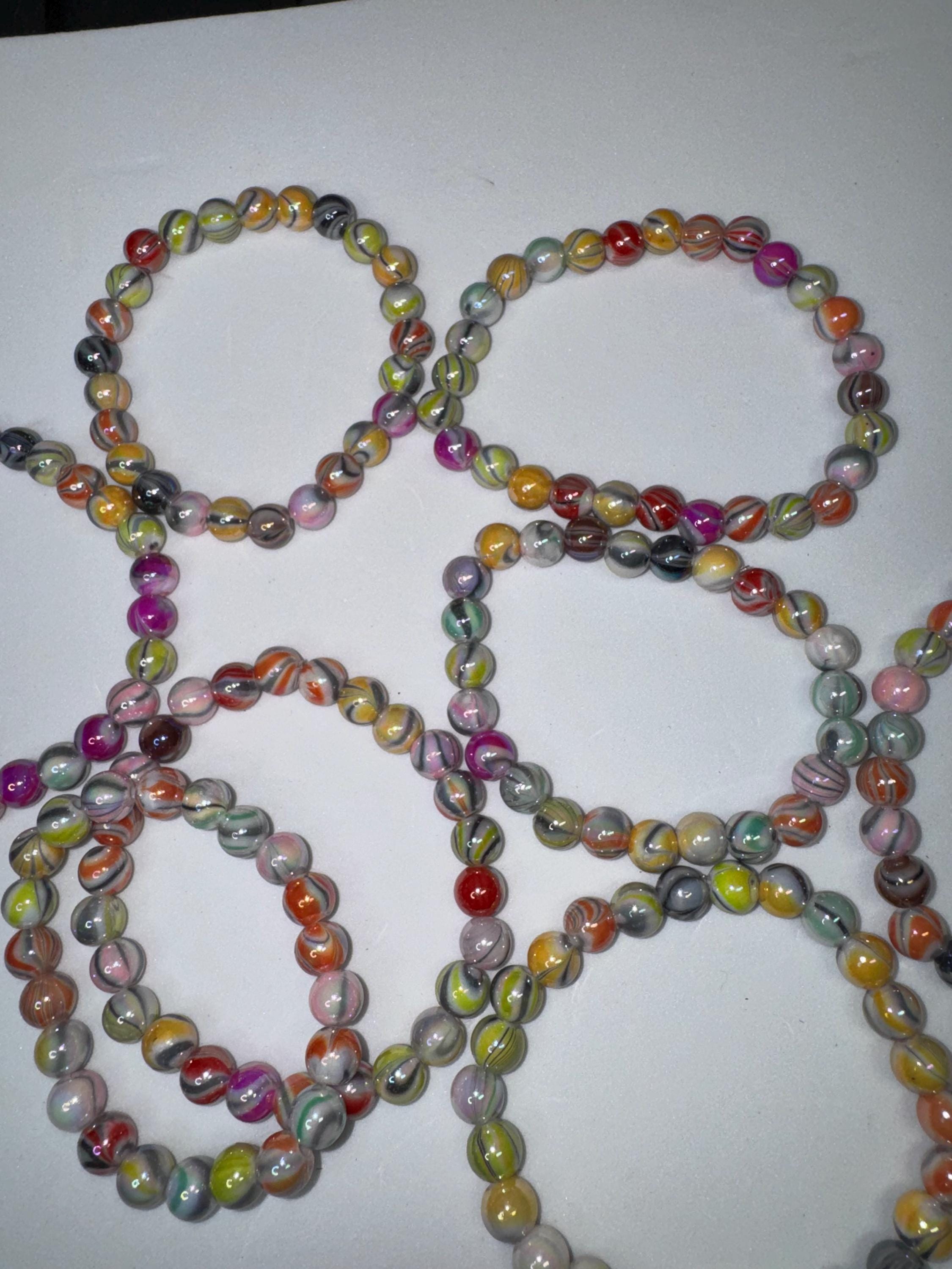 Colorful Plastic Beaded Stretchy Bracelets