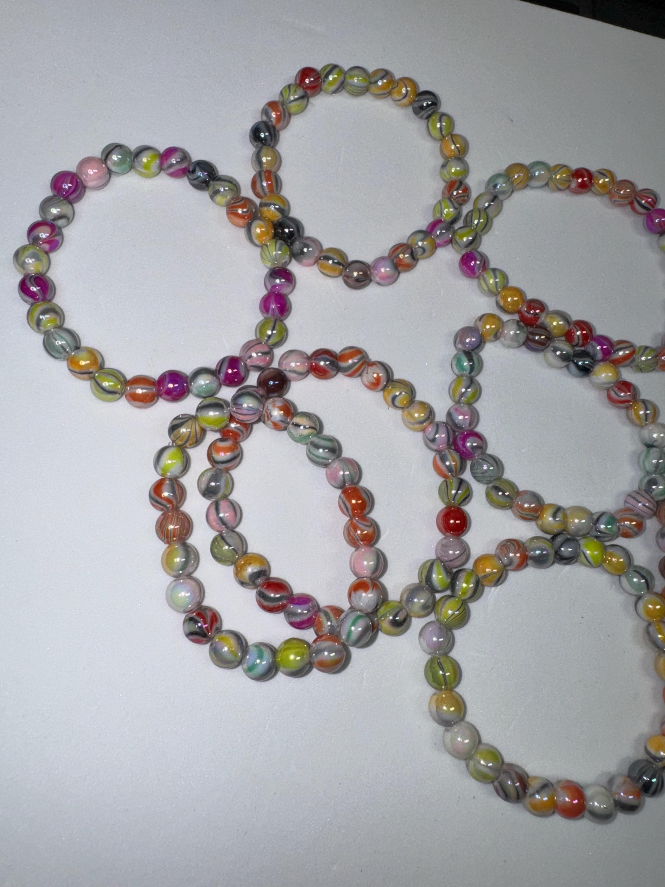 Colorful Plastic Beaded Stretchy Bracelets