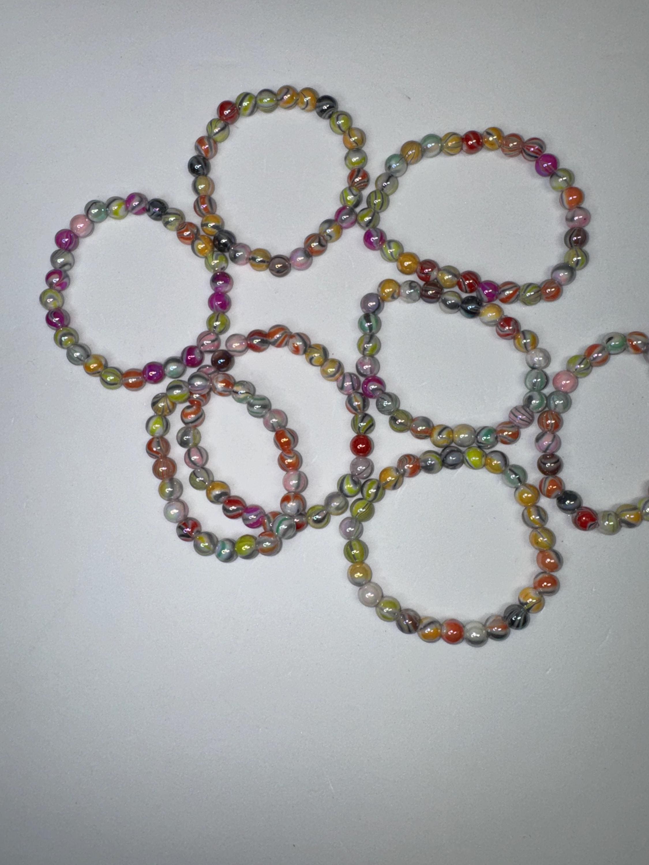 Colorful Plastic Beaded Stretchy Bracelets