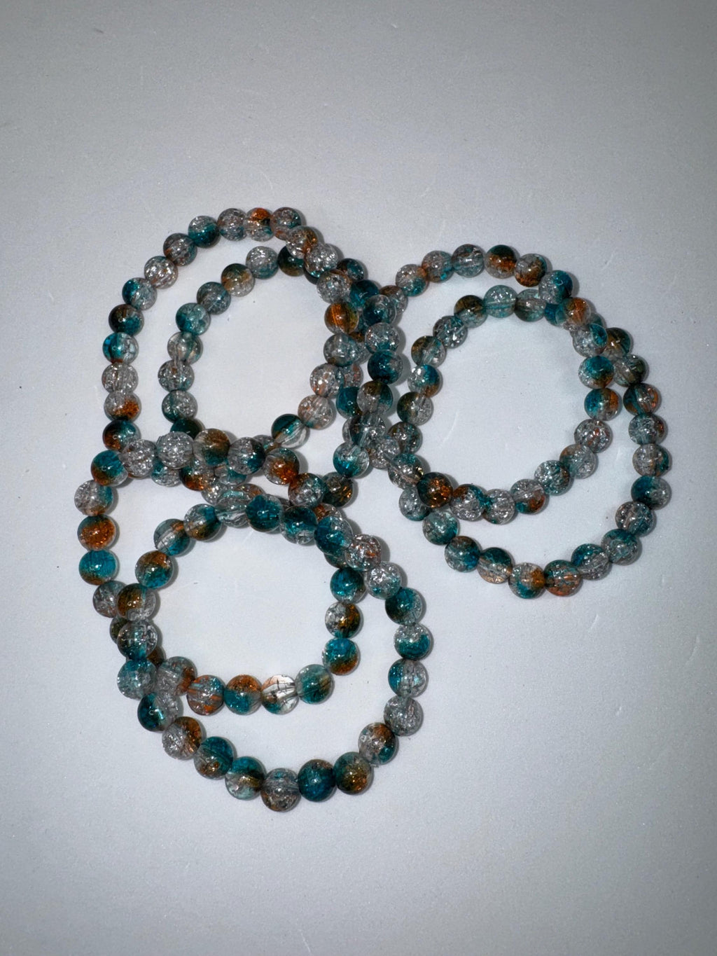 Ocean colored Glass Beaded Stretchy Bracelets