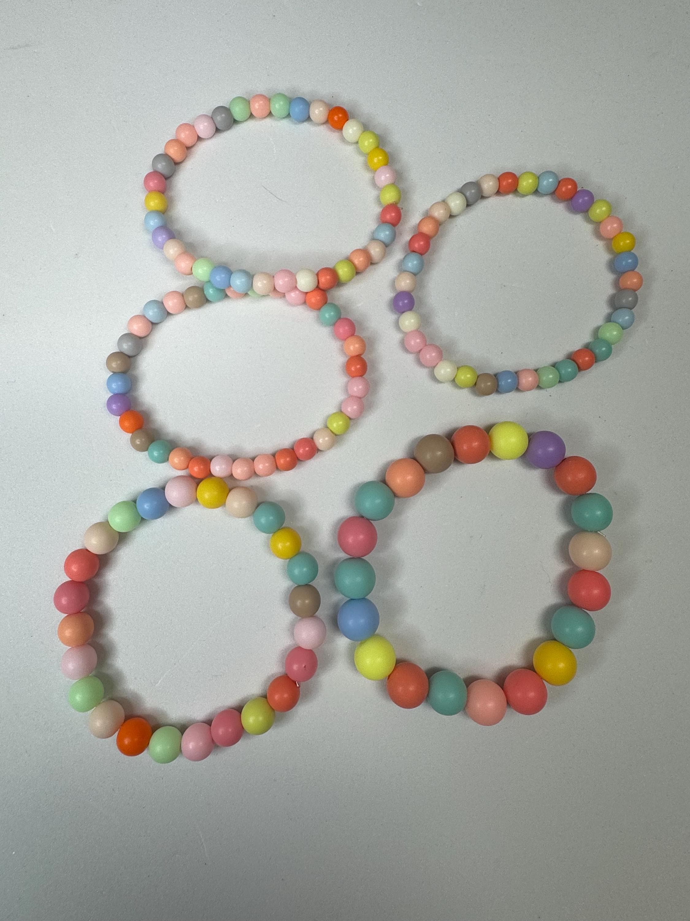 Spring Plastic Beaded Stretchy Bracelets
