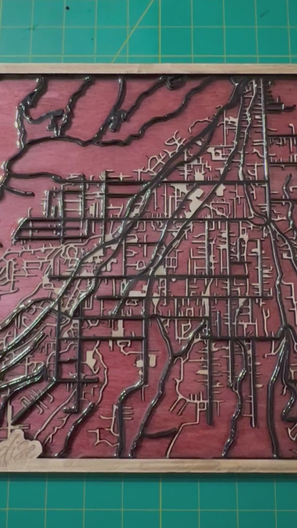 Paradise California Wooden Map